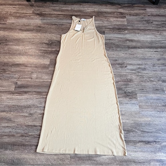 LNA Alsi Rib Mini Dress in Pale Khaki NWT - Picture 6 of 7